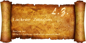 Lackner Zebulon névjegykártya